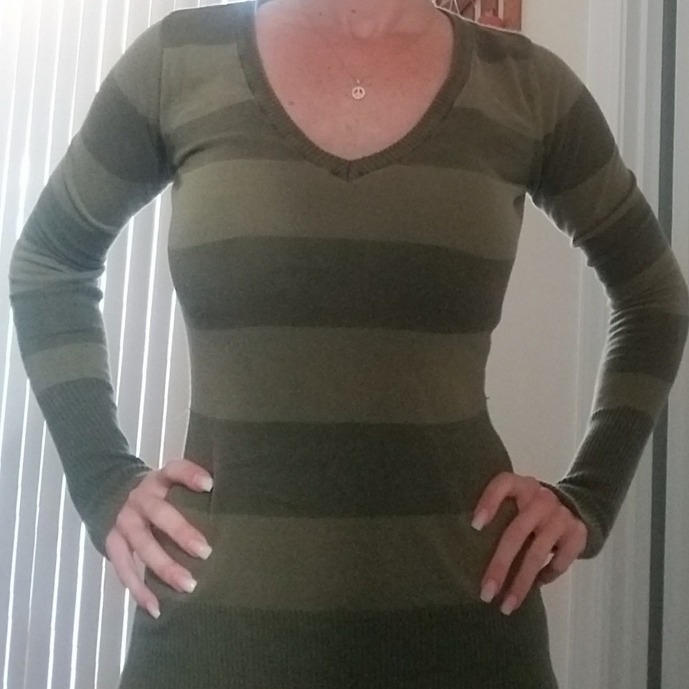 Striped tunic sweater